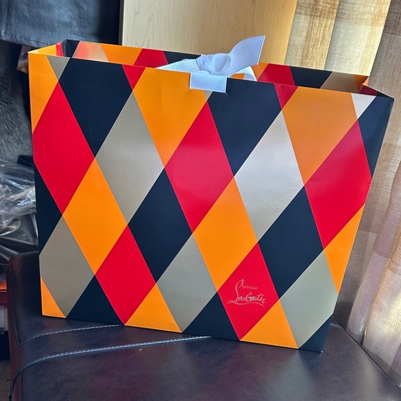 Christian Louboutin Harlequin Pattern Bag - Red Orange Black Tan